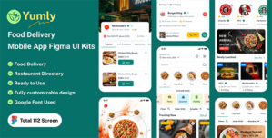 Yumly – Food Delivery Mobile App Figma UI Kits