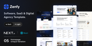 Zenfy – Software, SaaS Digital Agency React Next JS Template