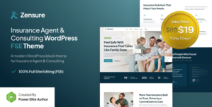 Zensure – Insurance Agent Consulting FSE WordPress Theme